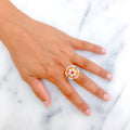 Timeless Floral 18K Gold + Diamond Statement Ring