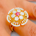 Timeless Floral 18K Gold + Diamond Statement Ring