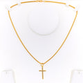 Textured 22k Gold Cross Pendant