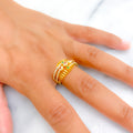 Dazzling Vibrant 22k Gold CZ Ring