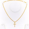 Refined Adorned 22k Gold Cross Pendant