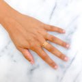 Radiant Dressy 22k Gold CZ Ring