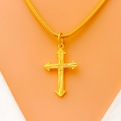 Ornate 22k Gold Cross Pendant