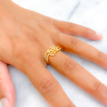 Radiant Dressy 22k Gold CZ Ring