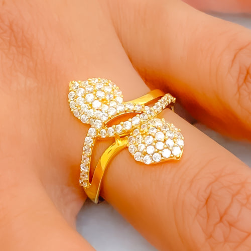 Ethereal Opulent 22k Gold CZ Ring