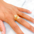 Ethereal Opulent 22k Gold CZ Ring