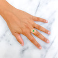 Rich Green 22k Gold CZ Ring
