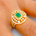 Rich Green 22k Gold CZ Ring