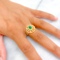 Rich Green 22k Gold CZ Ring
