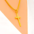 Textured 22k Gold Cross Pendant