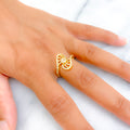 Delightful Twinkling 22k Gold CZ Ring