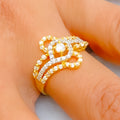 Striking Shimmering 22k Gold CZ Ring