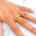 Striking Shimmering 22k Gold CZ Ring