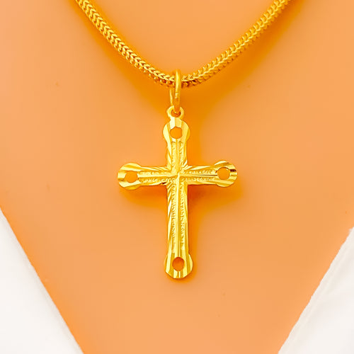 Captivating 22k Gold Cross Pendant