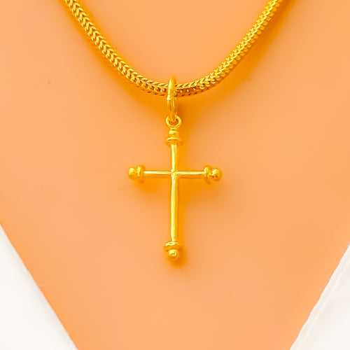 High-Finish 22k Gold Cross Pendant
