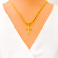 Eternal Graceful 22k Gold Cross Pendant