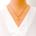 Refined Adorned 22k Gold Cross Pendant