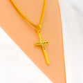 Refined Adorned 22k Gold Cross Pendant