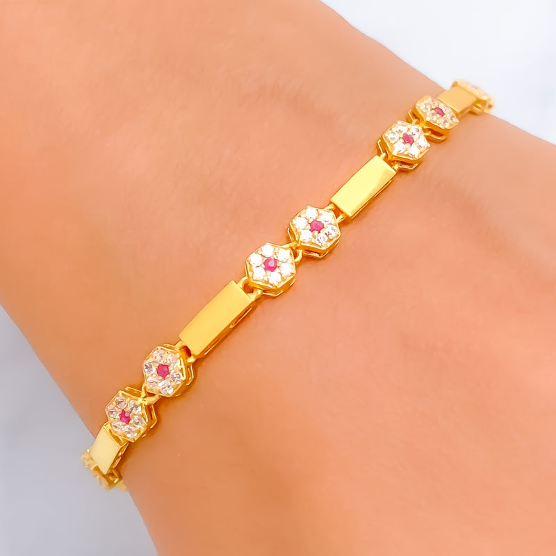 fashionable-charming-22k-gold-cz-bracelet