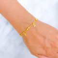 Shimmering Moon Charm 22K Gold Bracelet