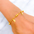 Shimmering Moon Charm 22K Gold Bracelet