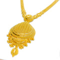 Royal Timeless Dome Drop 22k Gold Long Necklace Set