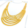 Extravagant Traditional 22k Gold Long Layered Necklace Set