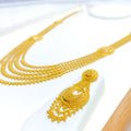 Classic Captivating 22k Gold Layered Long Necklace Set