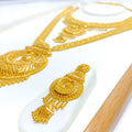 Impressive Magnificent Two In One 22k Gold Long Bridal Necklace Set