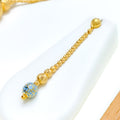 Exquisite Faceted 21k Gold Long Necklace Set 