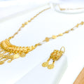 Unique Dangling Coin 21k Gold Long Necklace Set 