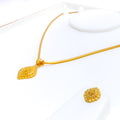 Traditional Multi-Bead 22k Gold Pendant Set 