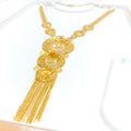 Festive Halo 21k Gold Long Necklace Set 