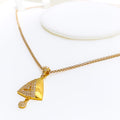Stunning Triangle 22k Gold CZ Pendant