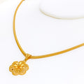 Delicate Floral Filigree 22K Gold Pendant 