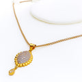 Sparkling Domed Marquise 22k Gold CZ Pendant 