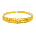 Flawless Sand Finished 22k Gold Orb Bangle Bracelet 