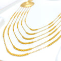 Opulent Palatial 21k Gold Long Necklace Set 