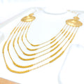 Opulent Palatial 21k Gold Long Necklace Set 