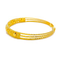 Flawless Sand Finished 22k Gold Orb Bangle Bracelet 