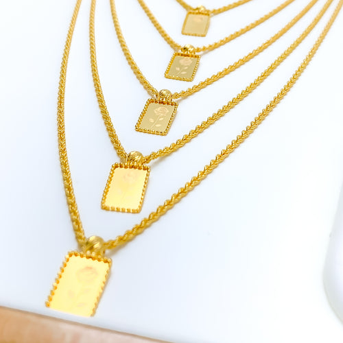 Extravagant Dangling 21k Gold Coin Long Necklace Set 