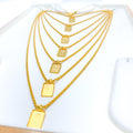 Extravagant Dangling 21k Gold Coin Long Necklace Set 