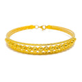 Satin Smooth 22k Gold Orb Bangle Bracelet 
