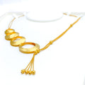 Stunning Asymmetrical 21k Gold 5 Piece Long Necklace Set