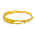 Satin Smooth 22k Gold Orb Bangle Bracelet 