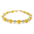 Gleaming High-Gloss 22k Gold Orb Two-Tone Bangle Bracelet