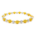 Gleaming High-Gloss 22k Gold Orb Two-Tone Bangle Bracelet