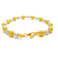 Brilliant Lustrous 22k Gold Orb Two-Tone Bangle Bracelet 