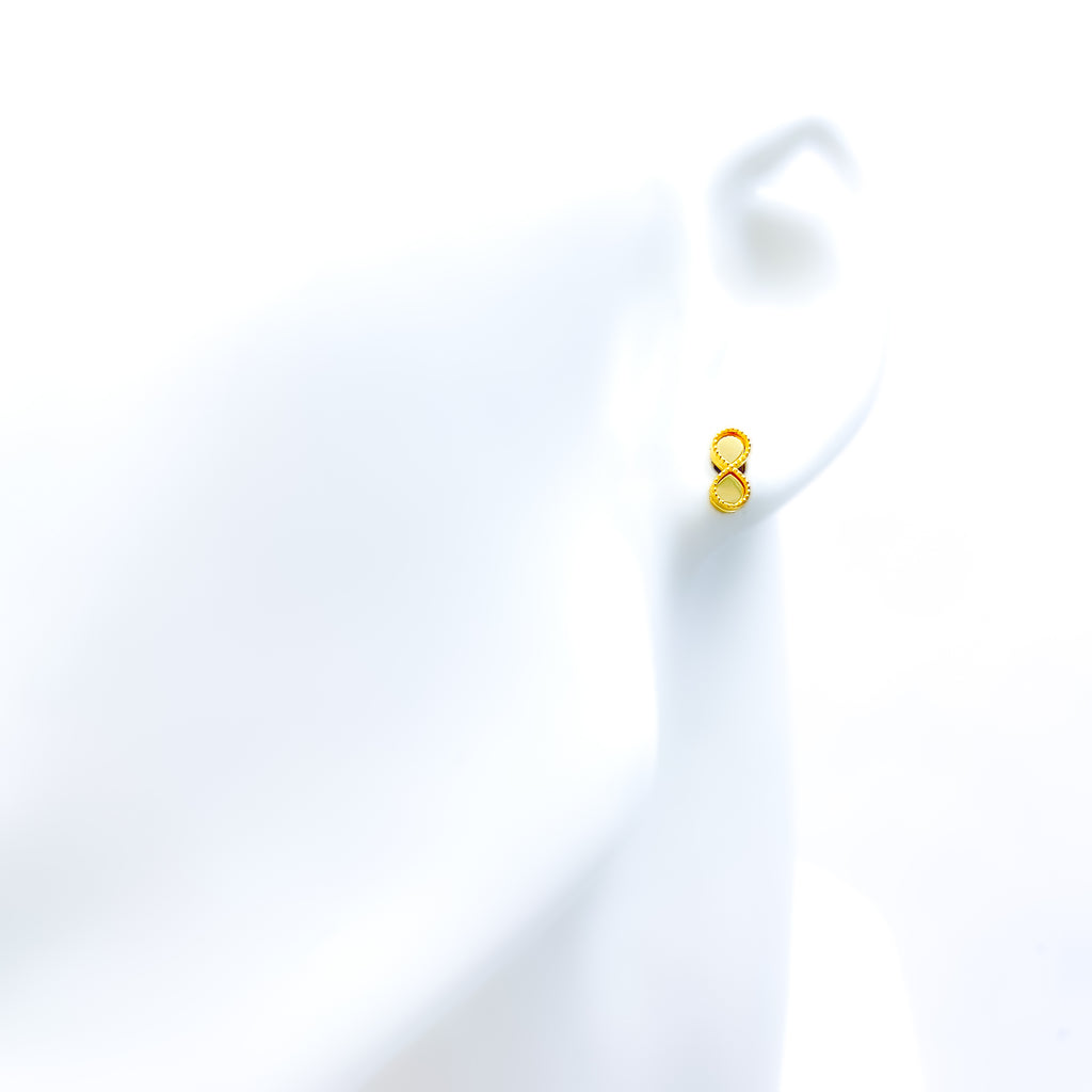 Priceless Infinity Loop 21k Gold Earrings – Andaaz Jewelers