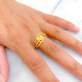 Artistic Lush 22k Gold CZ Ring